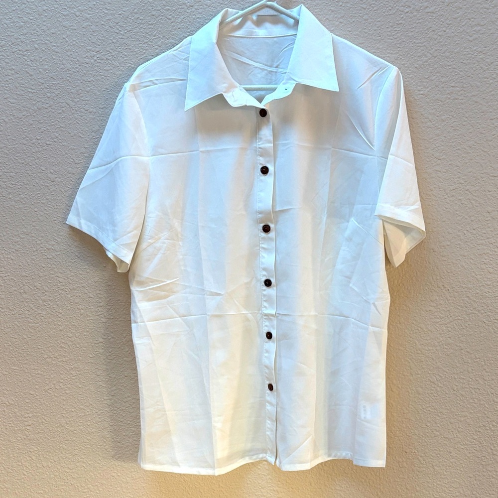 NEW Lilychic Womens’ Short Sleeve Button Down Shirt